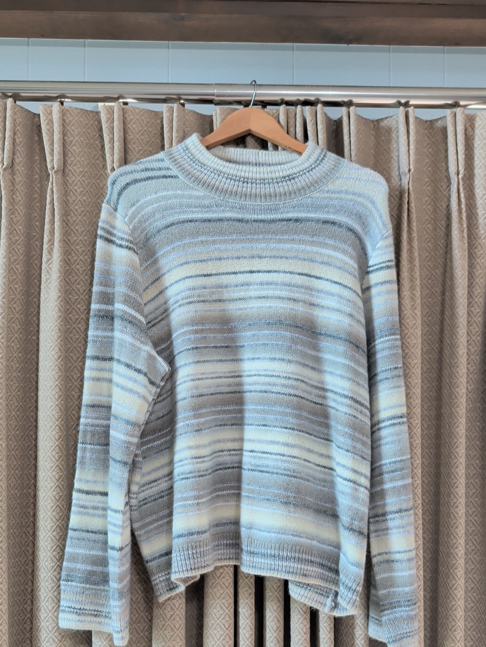 NWT Women's Size 3X C&C California Wool Blend Striped Mock Neck Sweater